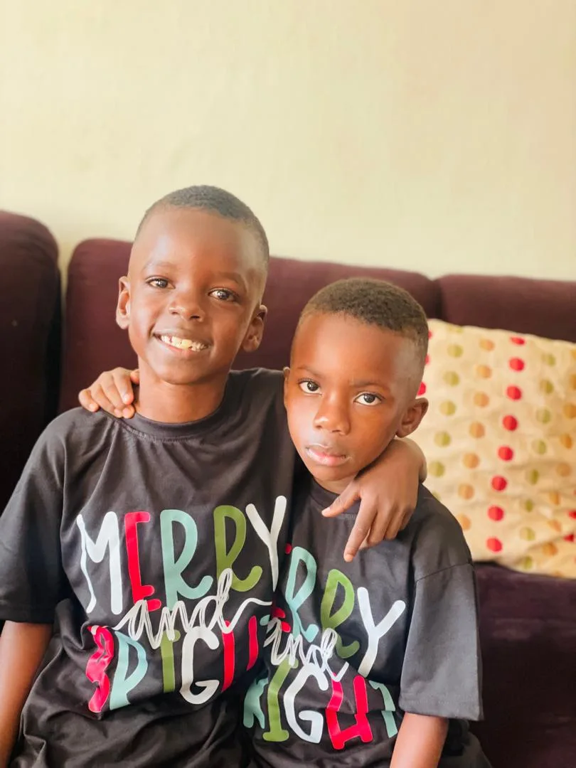 Tesla with his cousin Amaani