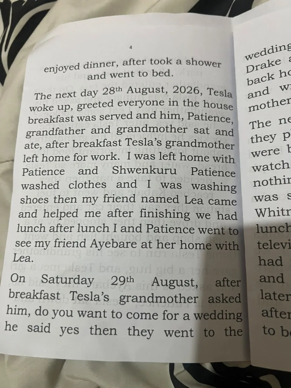Page 4 of Tesla's Kabale memory book