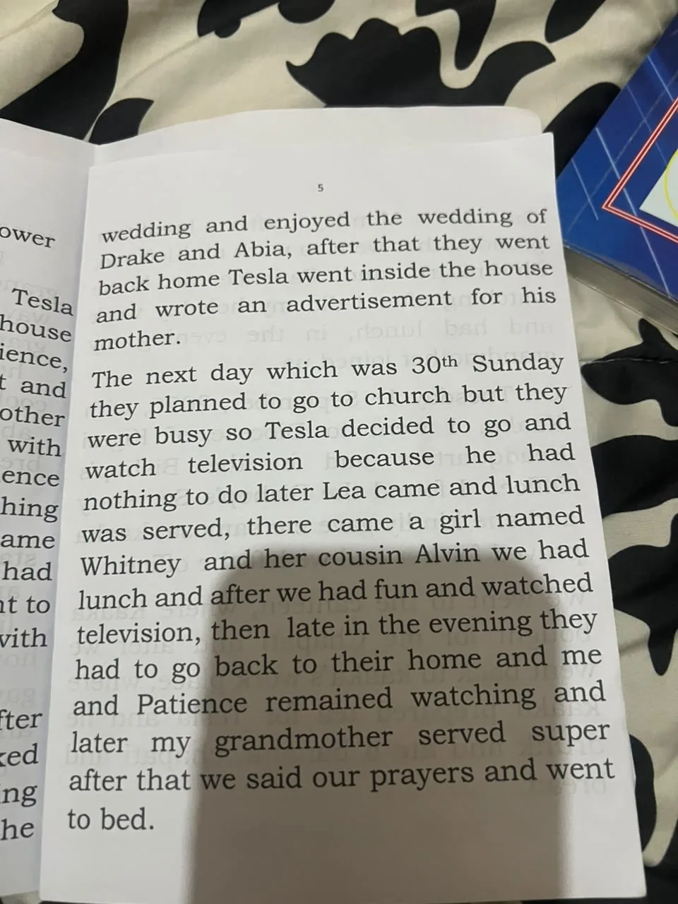 Page 5 of Tesla's Kabale memory book