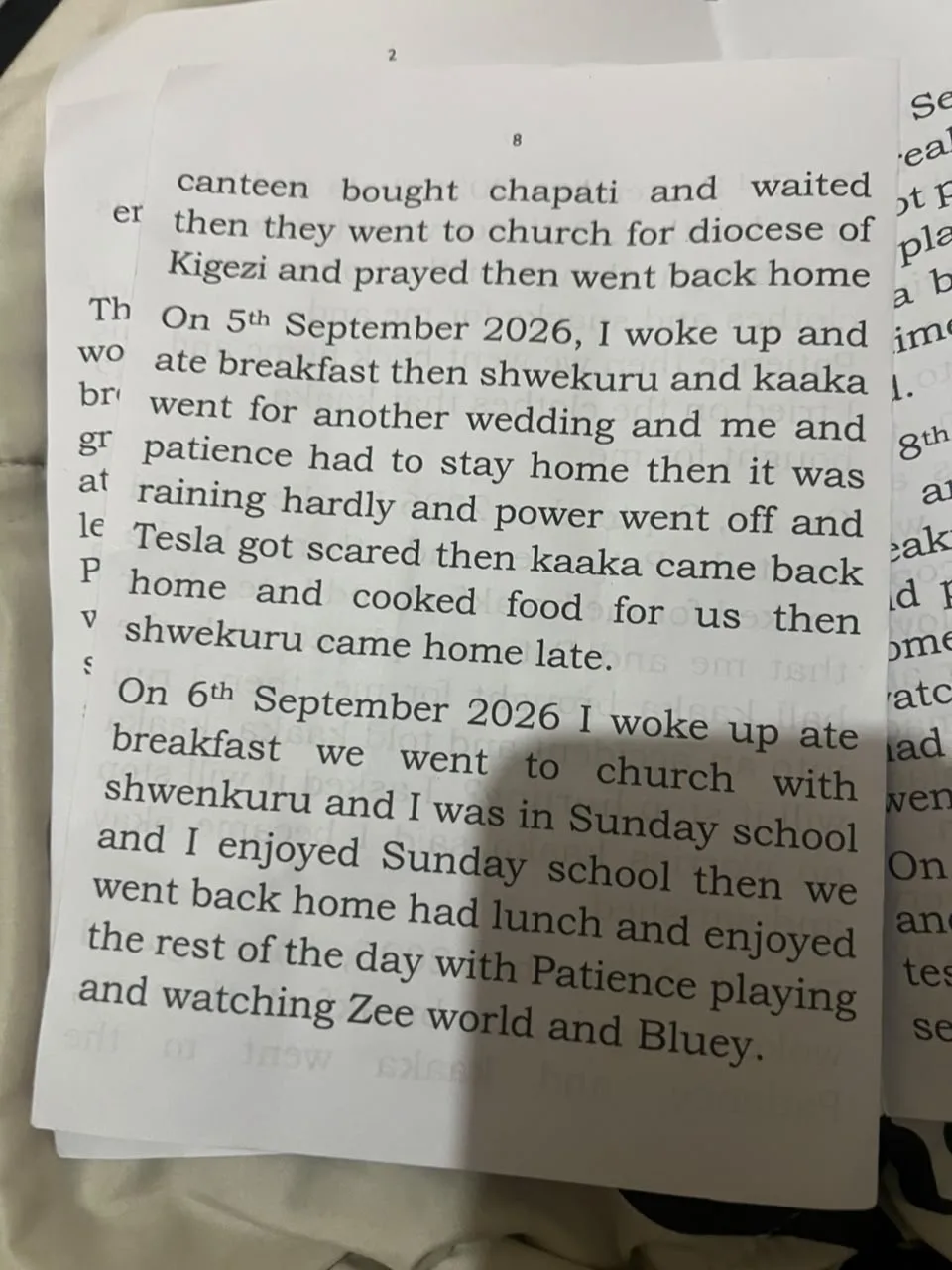Page 8 of Tesla's Kabale memory book